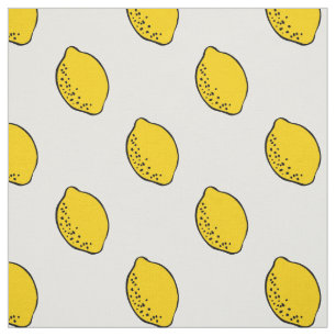 Fabric: White & Yellow Lemon Print Fabric