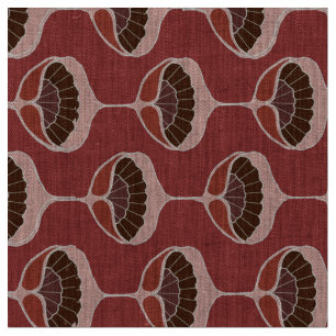 Fabric with Art Nouveau Lotus Flowers