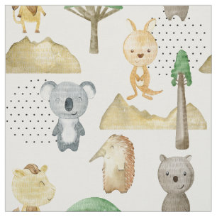 Fabric with australian animals for kids
