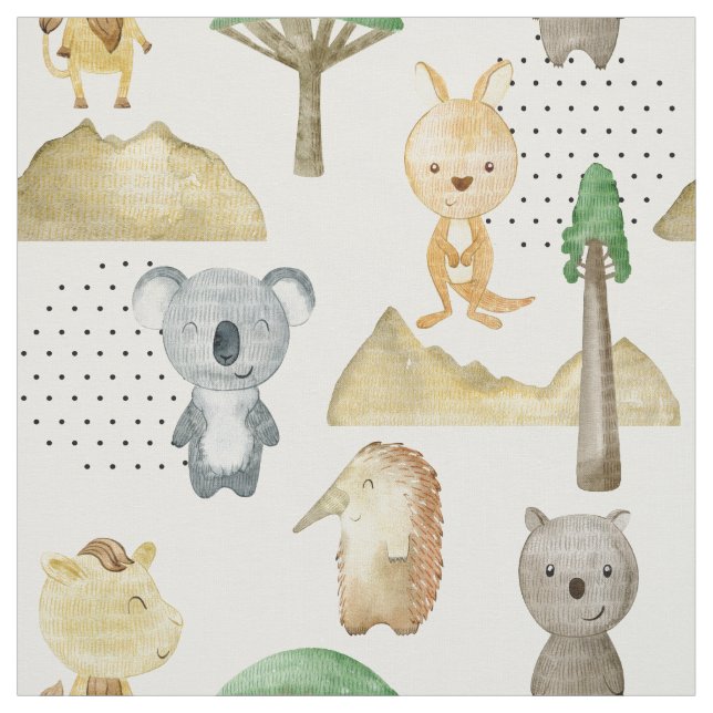 Fabric with australian animals for kids (Swatch)