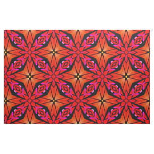 Fabric with red Starburst design