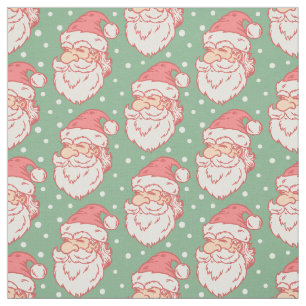 Fabric with retro pattern of vintage Santa Claus