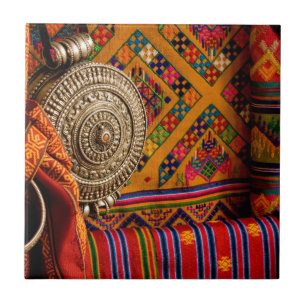 Fabrics, Bhutan Ceramic Tile