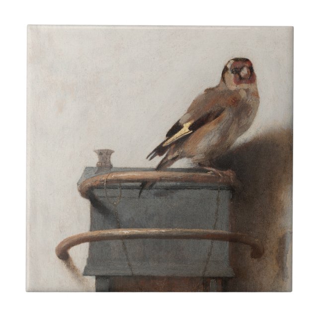 Fabritius The Goldfinch Painting Art Print Ceramic Tile (Front)