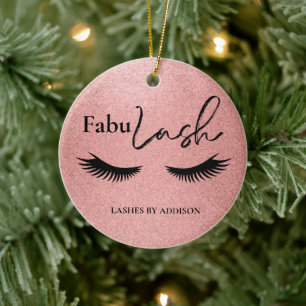 FabuLash Personalised business name Holiday Ceramic Ornament