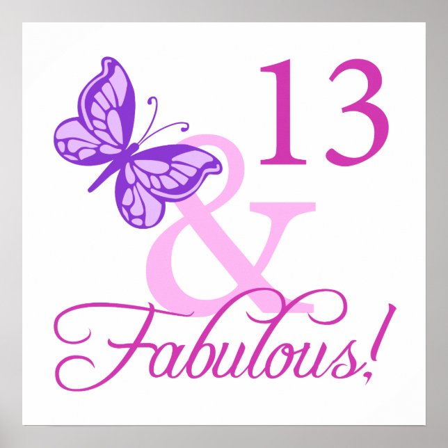 Fabulous 13th Birthday Poster (Front)