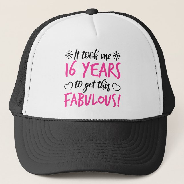 Fabulous 16th Birthday Trucker Hat (Front)