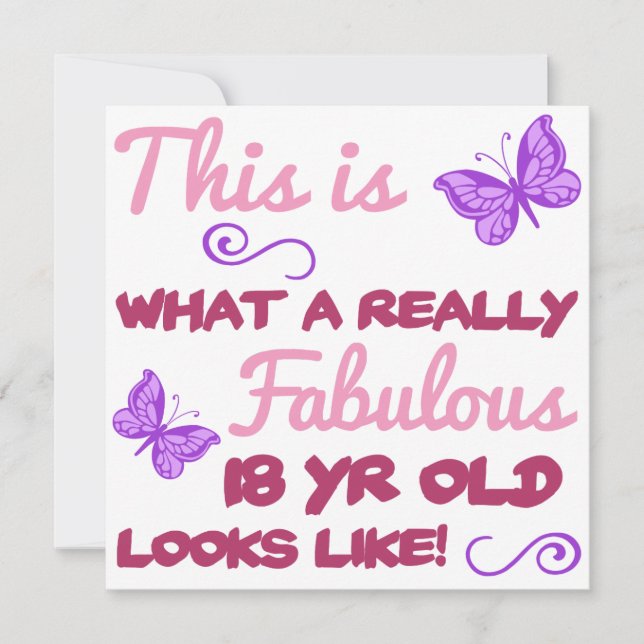 Fabulous 18th Birthday Card (Front)