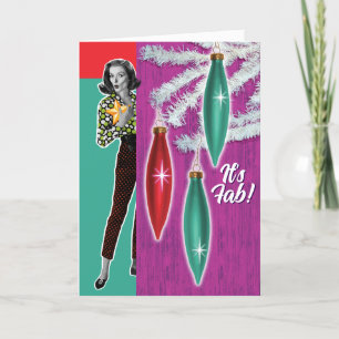 Fabulous 1960s Fashion Gal Retro Christmas Cards