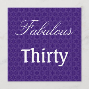 Fabulous 30 Birthday Purple Stars Template W1030