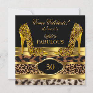 Fabulous 30 Wild Leopard Gold Cheetah High Heels 2 Invitation