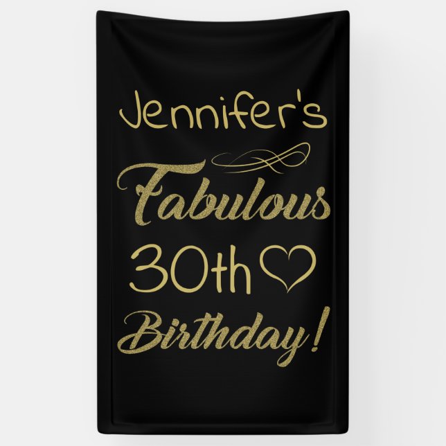 Fabulous 30th Birthday For Women Banner (Vertical)