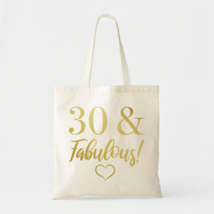 Fabulous 30th Birthday (Gold) Tote Bag