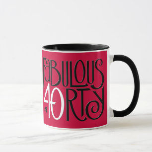 Fabulous 40 black white red Mug