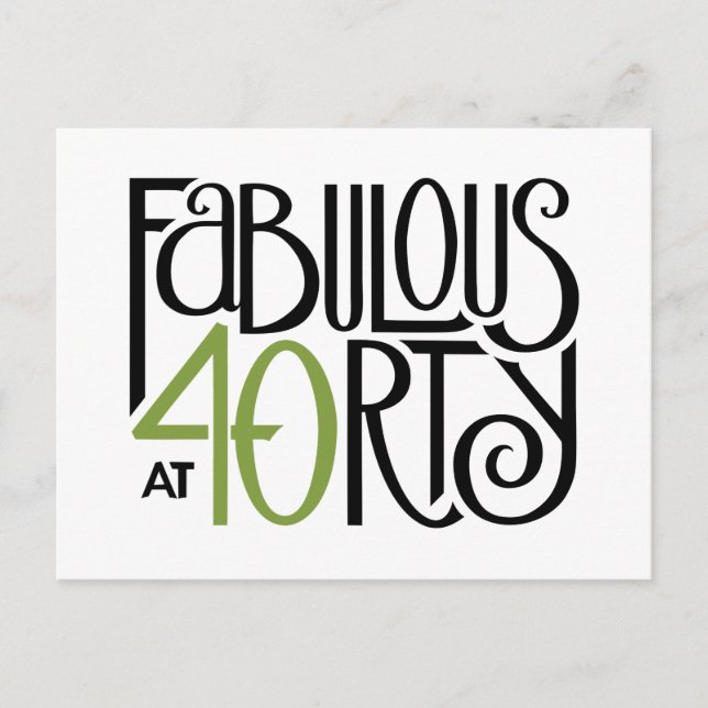 Fabulous 40 green Postcard (Front)