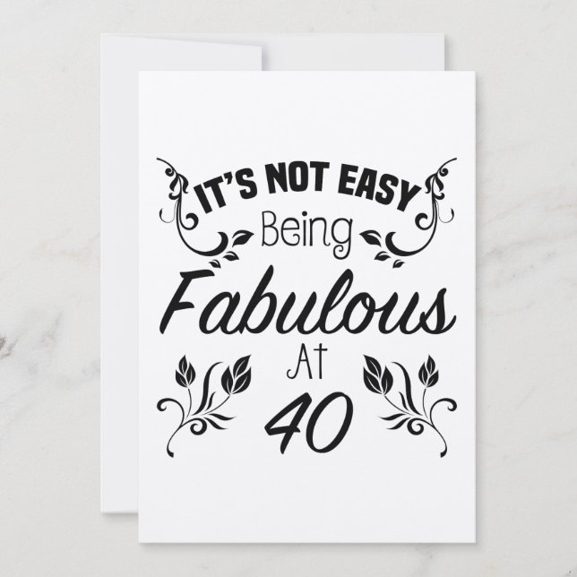 Fabulous 40th Birthday Card (Front)