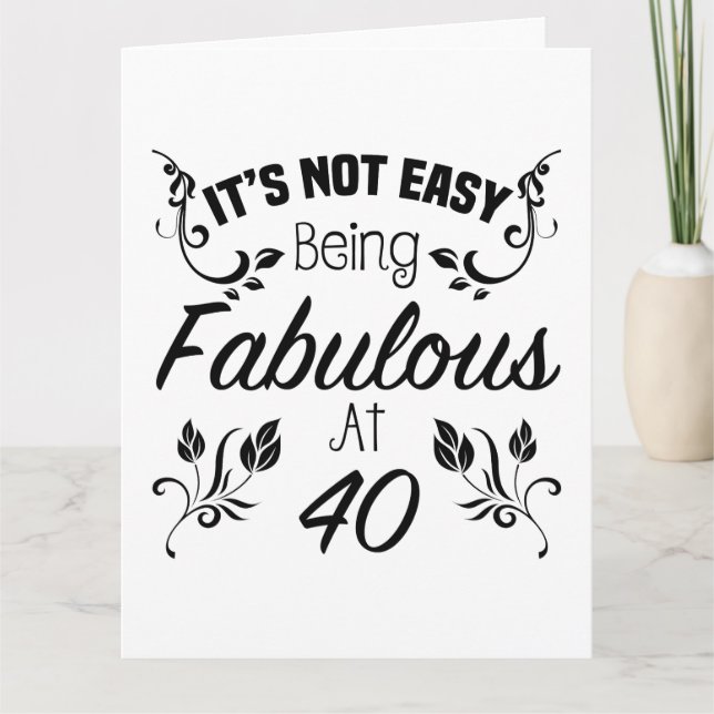 Fabulous 40th Birthday Card (Front)