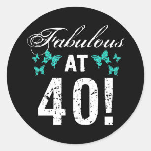 Fabulous 40th Birthday Classic Round Sticker