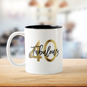 Fabulous 40th   Modern Elegant Chic Gold Birthday Two-Tone Coffee Mug