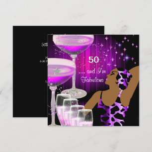 Fabulous 50 Birthday Diva Fabulous Purple Pink Invitation