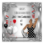 Fabulous 50 Diva Art Deco Birthday Banner Red