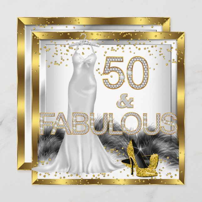 Fabulous 50 Elegant Dress High Heels Party Invitation (Front/Back)