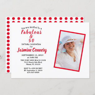Fabulous & 50 red birthday party invitation