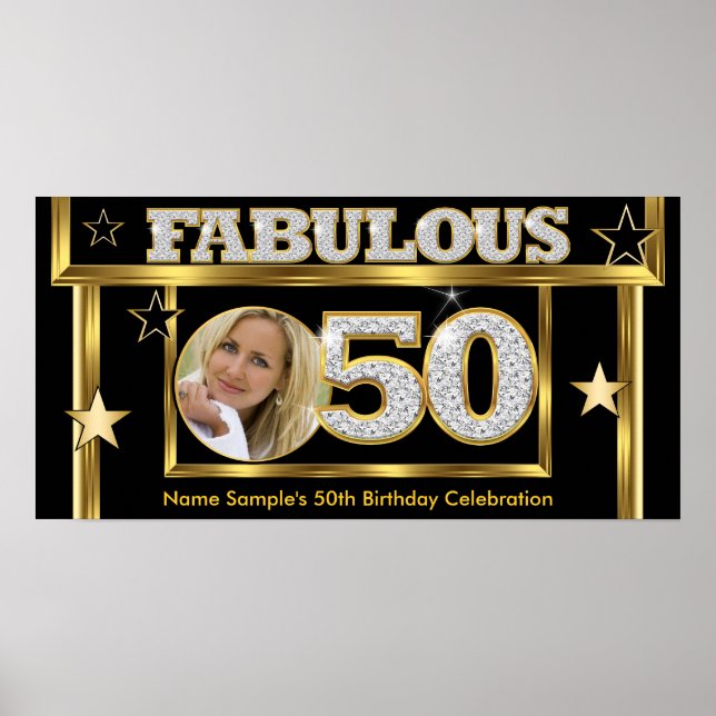 Fabulous 50 Retro Glamor Hollywood Gold Photo Poster (Front)