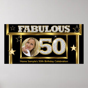 Fabulous 50 Retro Glamour Hollywood Gold Photo Poster