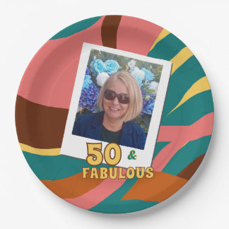 fabulous 50's 50th birthday celebration retro paper plate