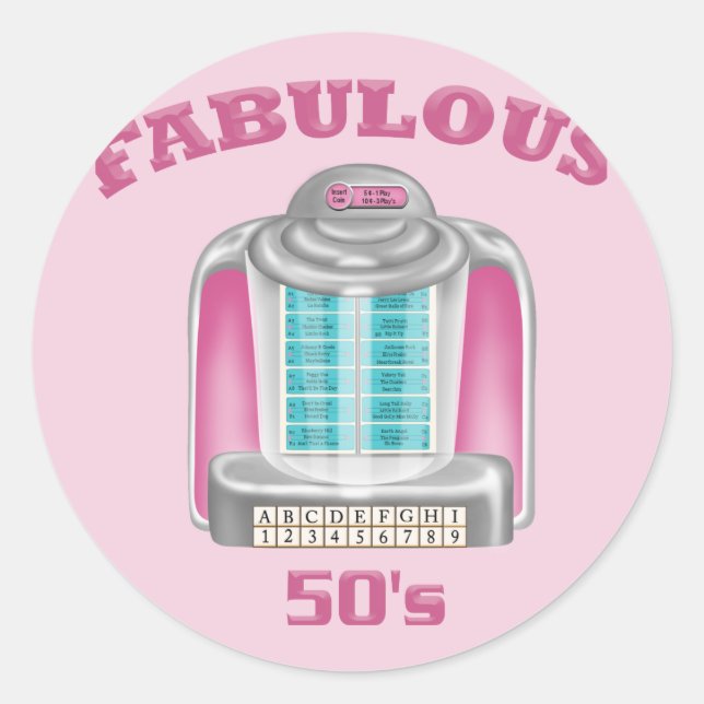Fabulous 50's classic round sticker (Front)