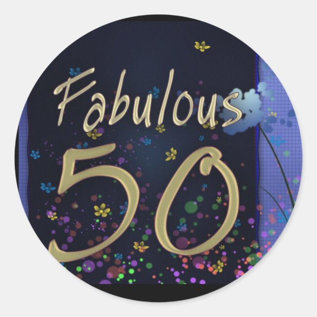 Fabulous 50th Birthday! Classic Round Sticker (Front)