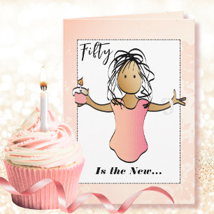 Fabulous 50th Birthday Female Cartoon Sweet Card