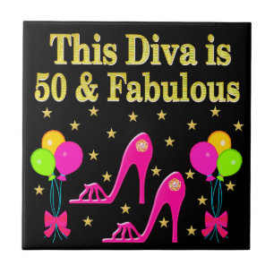 FABULOUS 50TH FASHION SHOE QUEEN DESIGN CERAMIC TILE