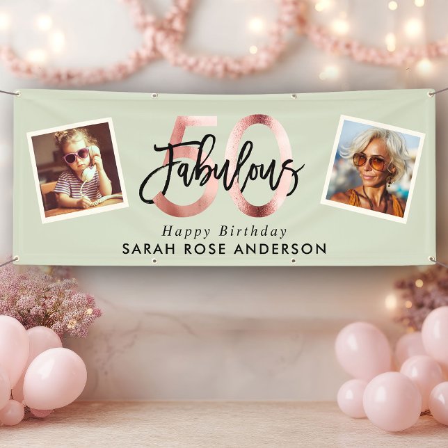 Fabulous 50th Happy Birthday Photo Banner (Creator Uploaded)