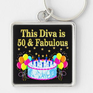 FABULOUS 50TH PARTY CELEBRATION DESIGN KEY RING