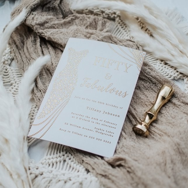 Fabulous 50th Rose Gold Foil Dress 50th Birthday (Creator Uploaded)