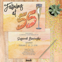 Fabulous 55 Party Manhattan Watercolor Background