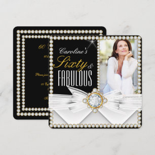 Fabulous 60 Photo Elegant Diamond Gem Birthday Invitation