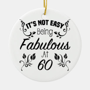 Fabulous 60th Birthday Ceramic Tree Decoration