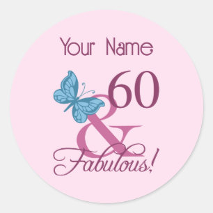 Fabulous 60th Birthday Classic Round Sticker