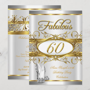 Fabulous 60th Birthday Gold Silver High Heels 60 Invitation