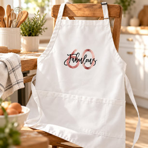 Fabulous 60th   Fun Modern Rose Gold Birthday Standard Apron