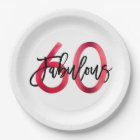 Fabulous 60th | Modern Chic Elegant Red Birthday