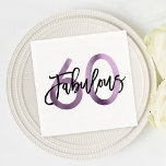Fabulous 60th | Purple Lilac Elegant Birthday Napkin<br><div class="desc">Add a pop of lilac glam to your big 6-0! These faux foil cocktail napkins bring modern elegance and playful vibes to your milestone birthday celebration. Background colour can be changed under "customise further". Part of the "Fabulous 60th" collection.</div>
