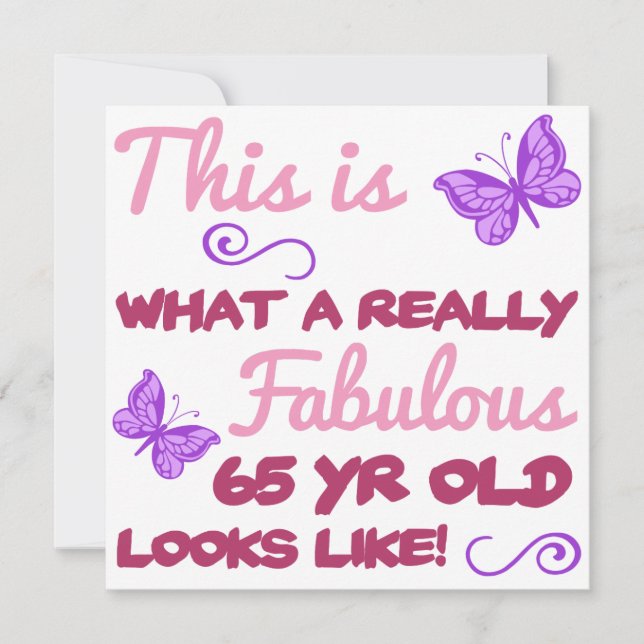 Fabulous 65th Birthday Card (Front)