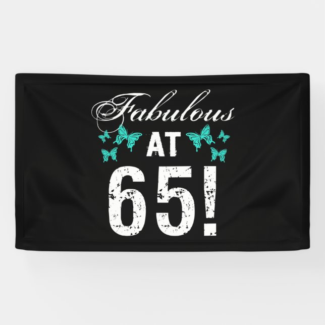 Fabulous 65th Birthday For Her Banner (Horizontal)