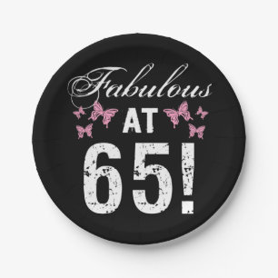 Fabulous 65th Birthday Paper Plate