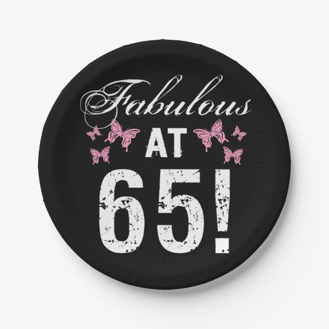 Fabulous 65th Birthday  Paper Plate (Front)