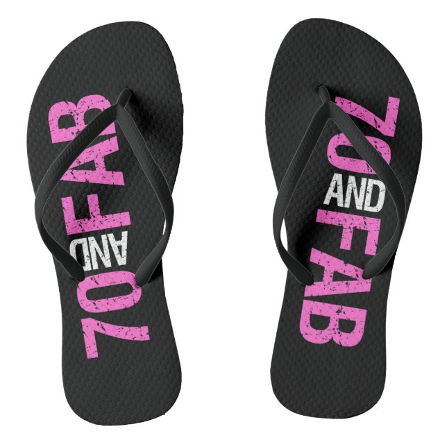 Fabulous 70th Birthday Thongs (Footbed)